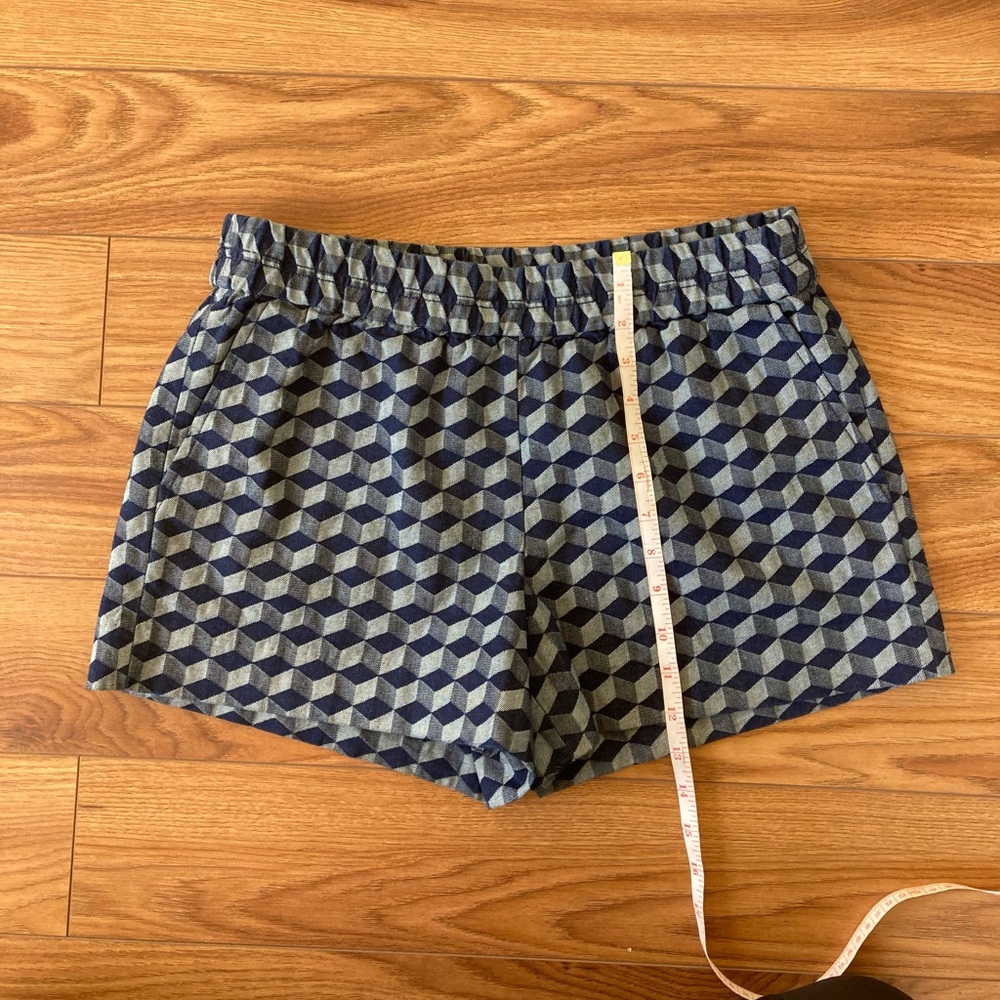 J. Crew Navy Geometric Pattern Shorts Size 8 - Picture 6 of 8